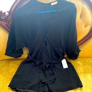 Luca of Los Angeles sexy short shorts jumpsuit with lace up front